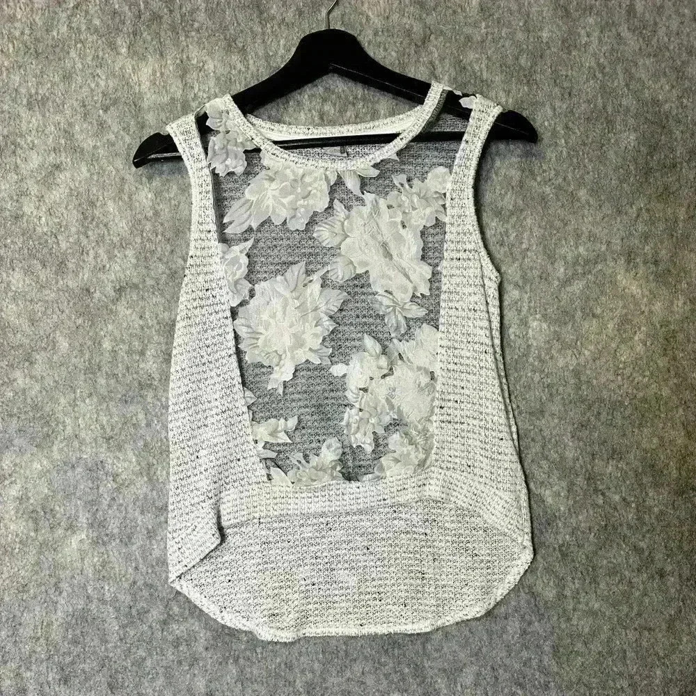 Paper Crane Sheer Front Sweater Vest Tank - Small
